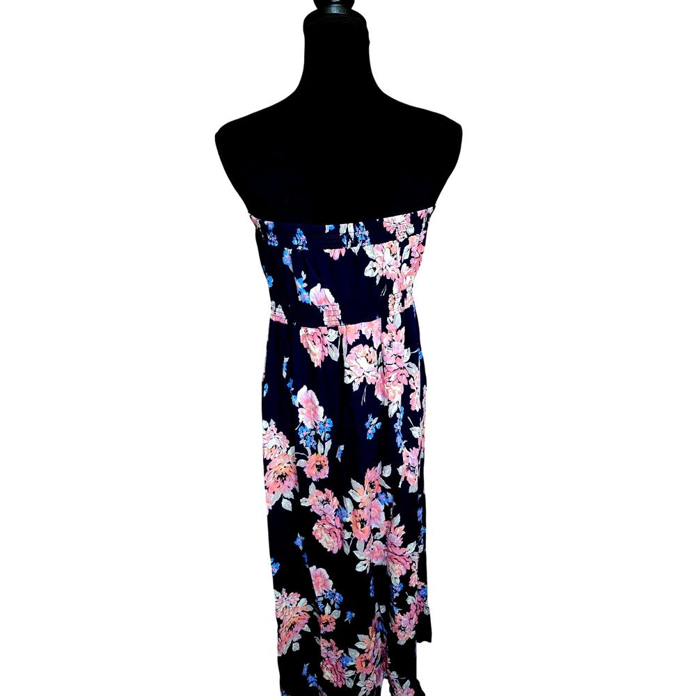 Old Navy Maternity Tube Maxi Dress Size XL Floral Smocked Boho Cottage Tropical - Picture 4 of 9